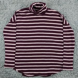 4/$20  Aerie Burgundy Striped Turtleneck